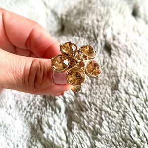 COPY - This vintage cocktail ring features a flower citrine.
